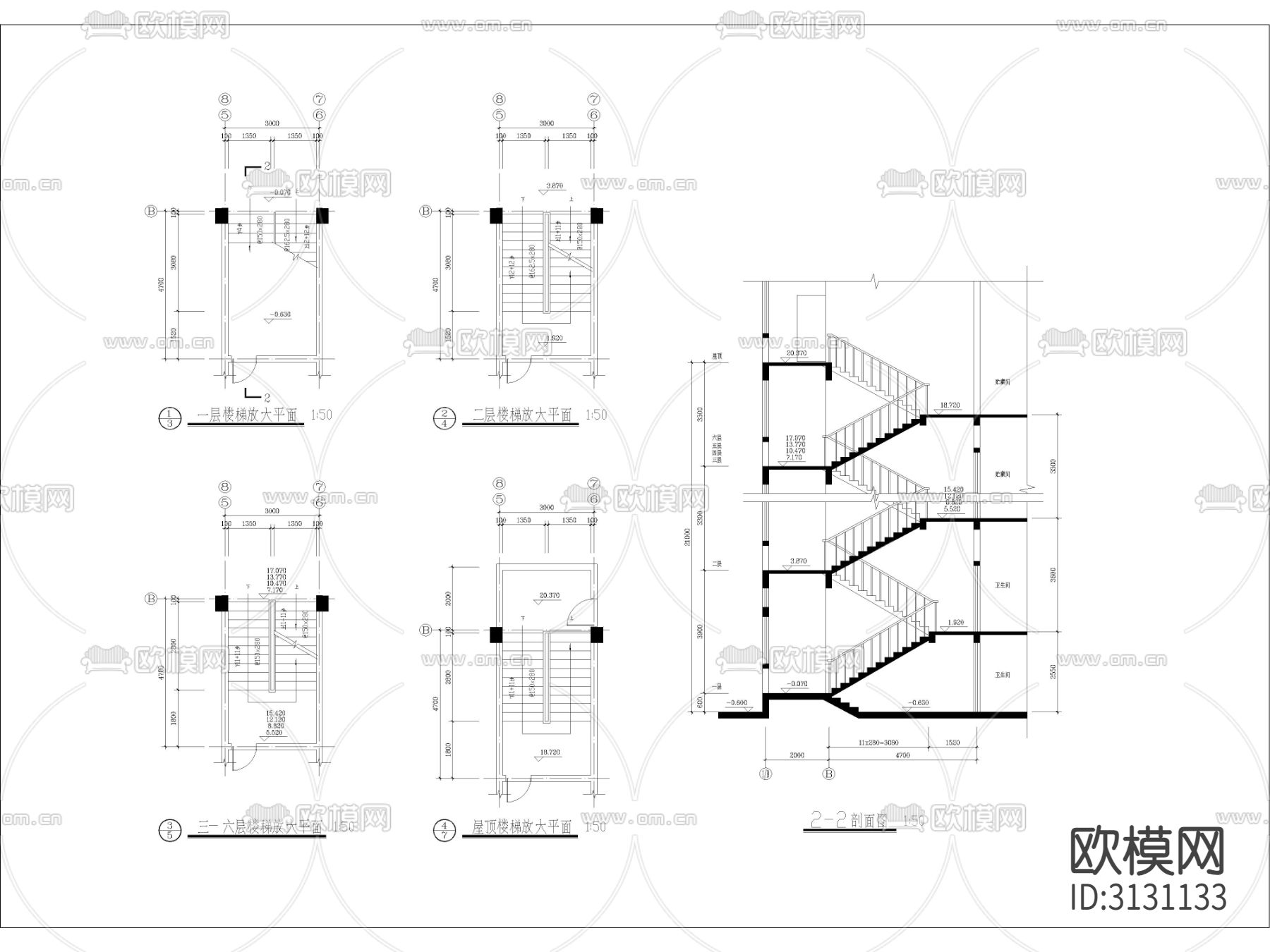 综合大楼建筑设计图纸cad施工图下载（渲染图3）