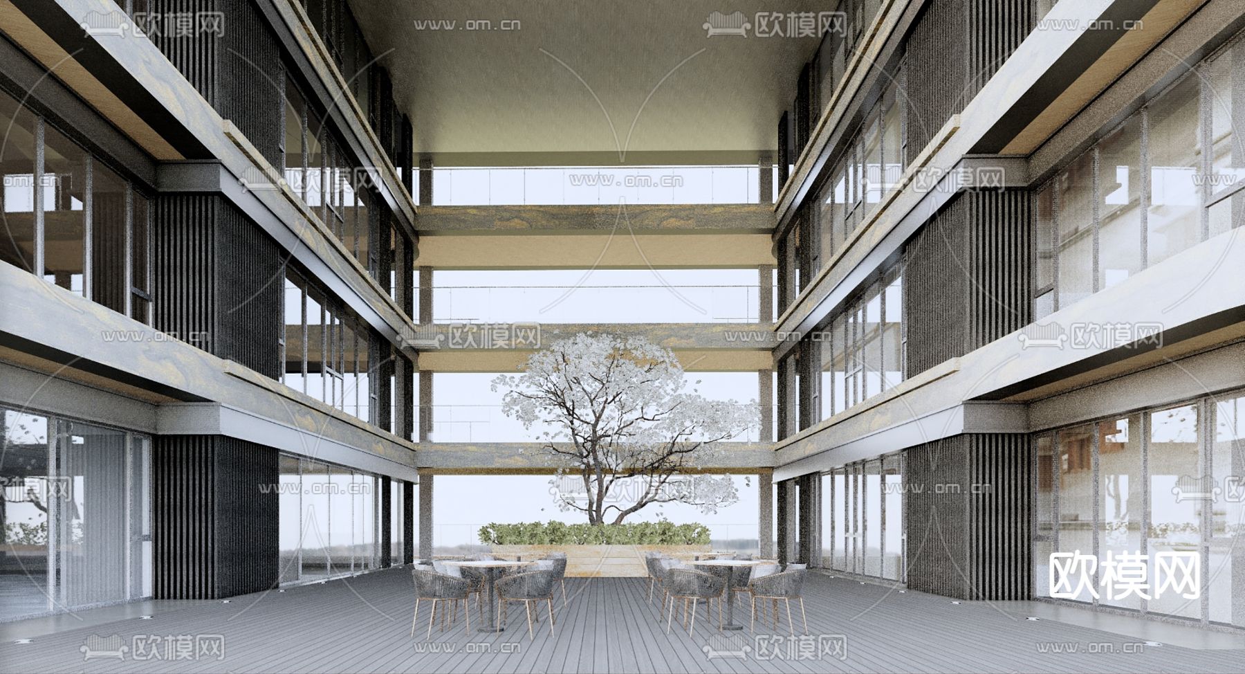 酒店休闲区su模型下载（渲染图2）