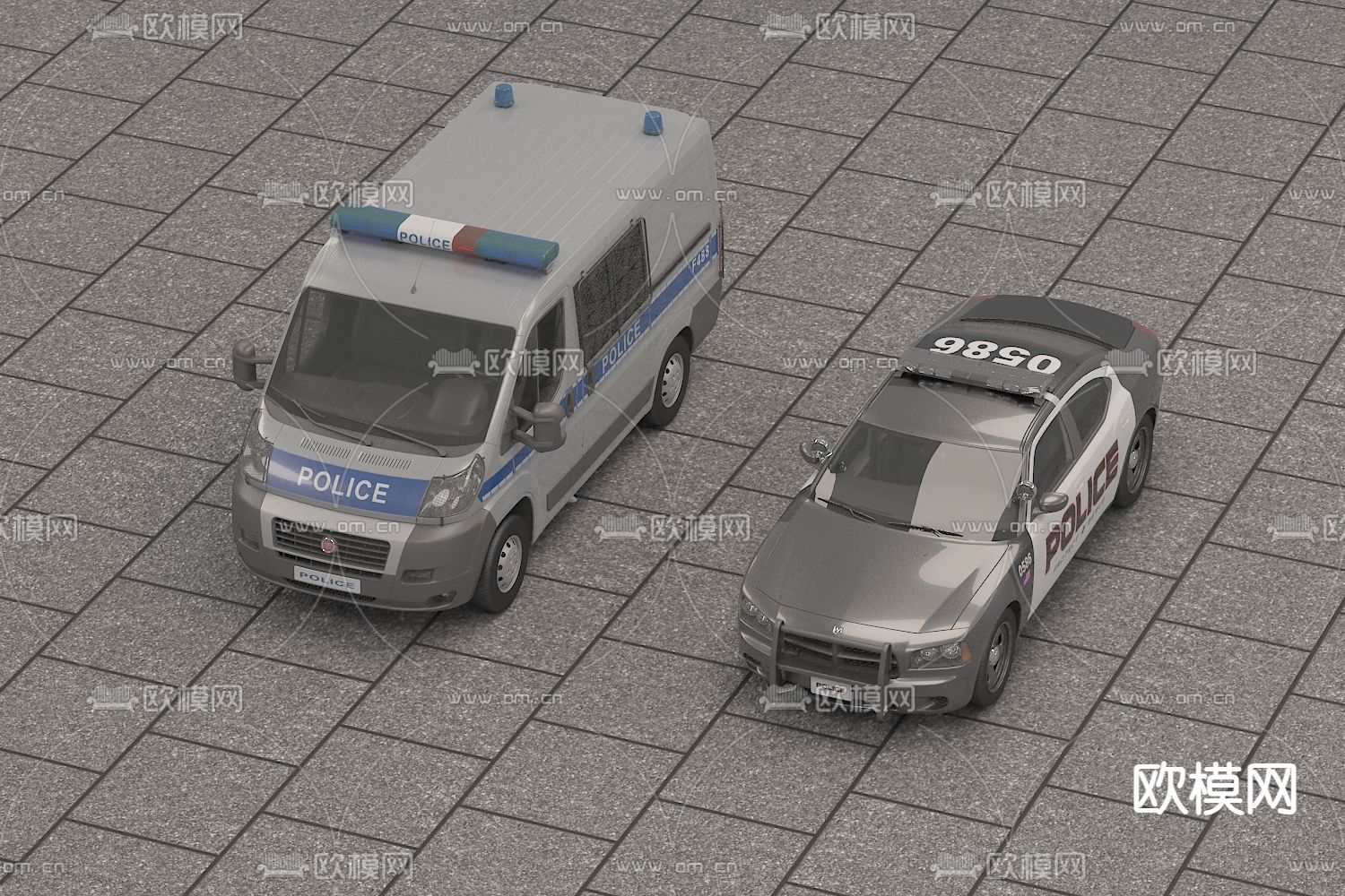 汽车 警车 警务车3d模型下载