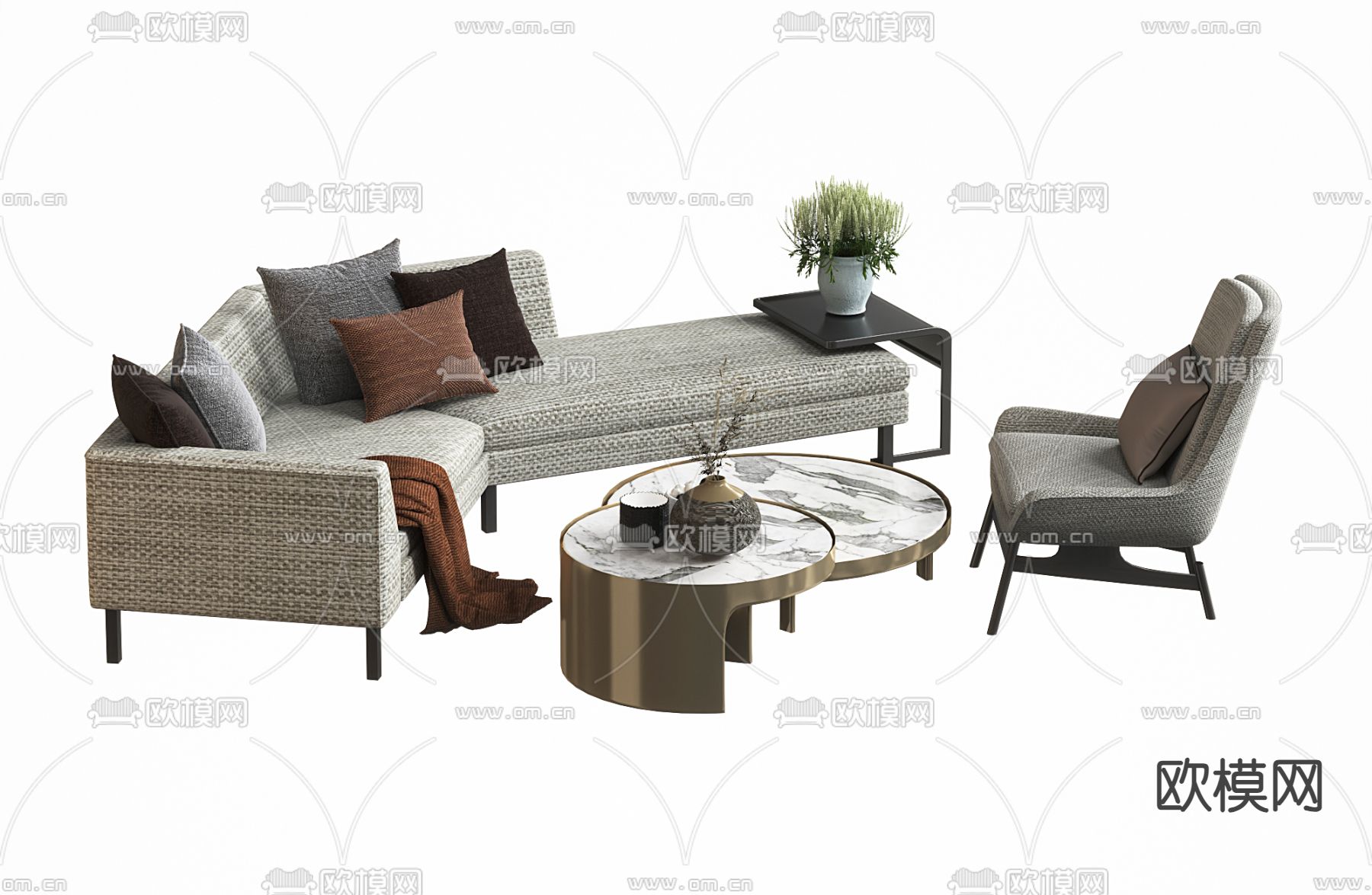 组合沙发 拐角沙发3d模型下载