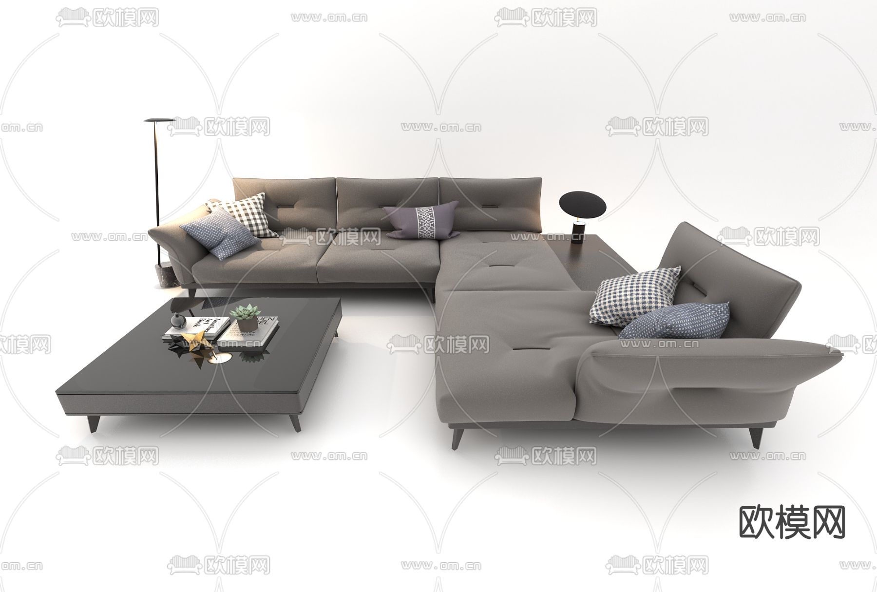 现代组合沙发 转角沙发3d模型下载