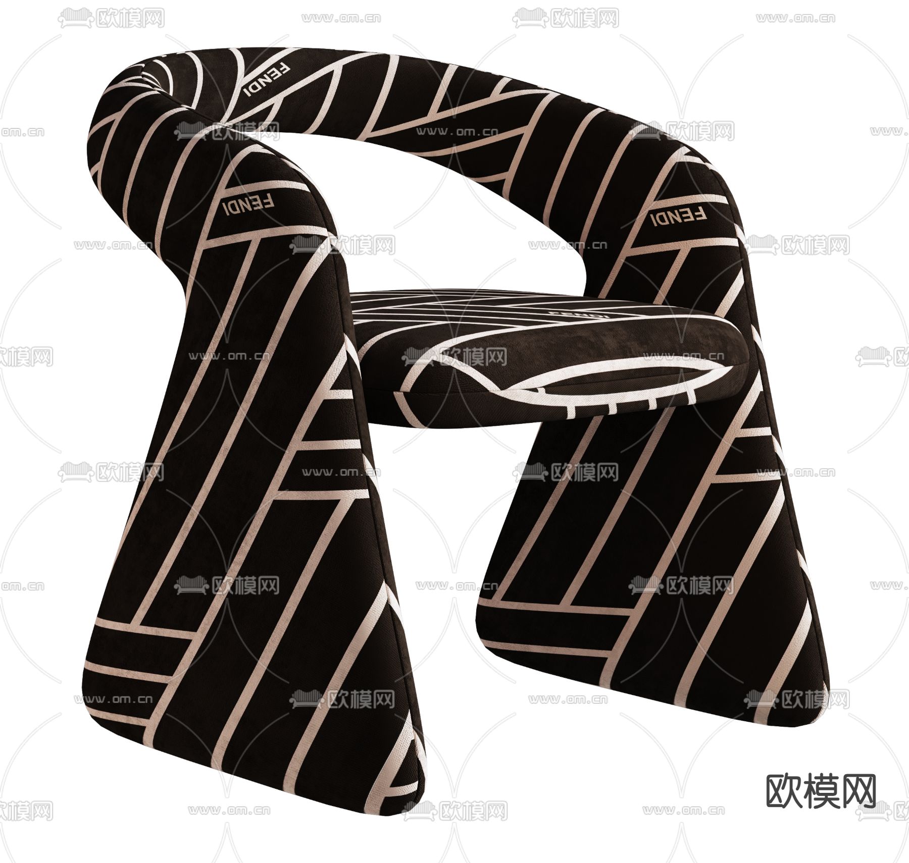 FENDI 休闲椅su模型下载（渲染图2）