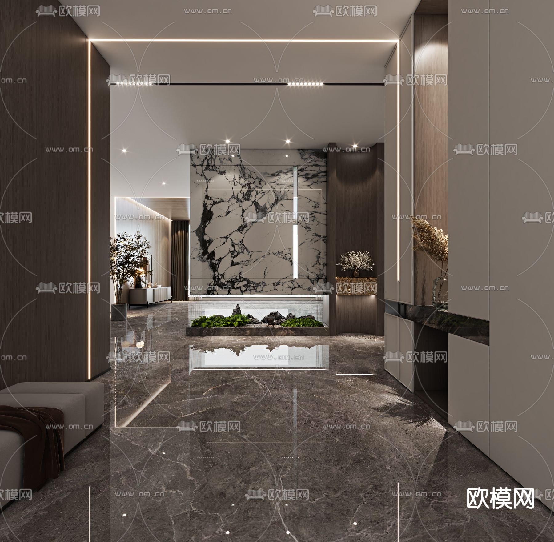 现代玄关过道 门厅3d模型下载