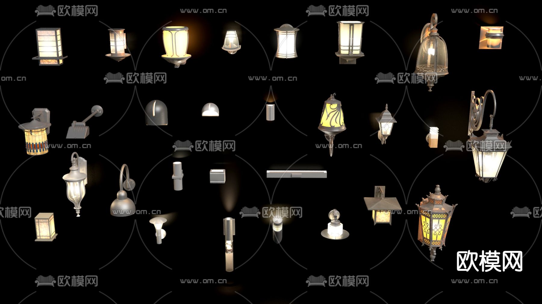 户外壁灯 庭院壁灯3d模型下载