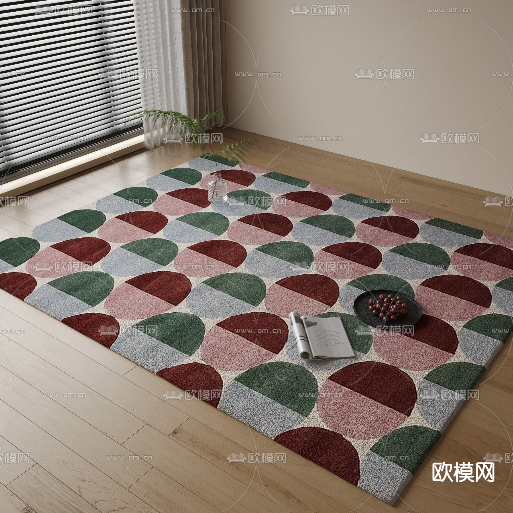 现代地毯3d模型下载