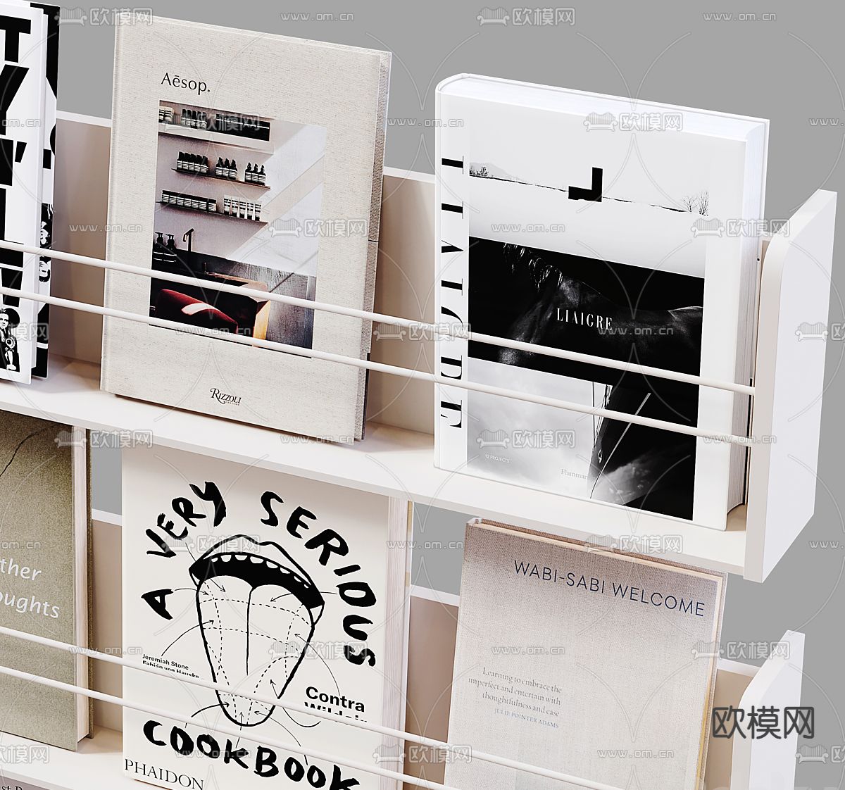 现代书籍 书本 杂志 报刊3d模型下载（渲染图2）