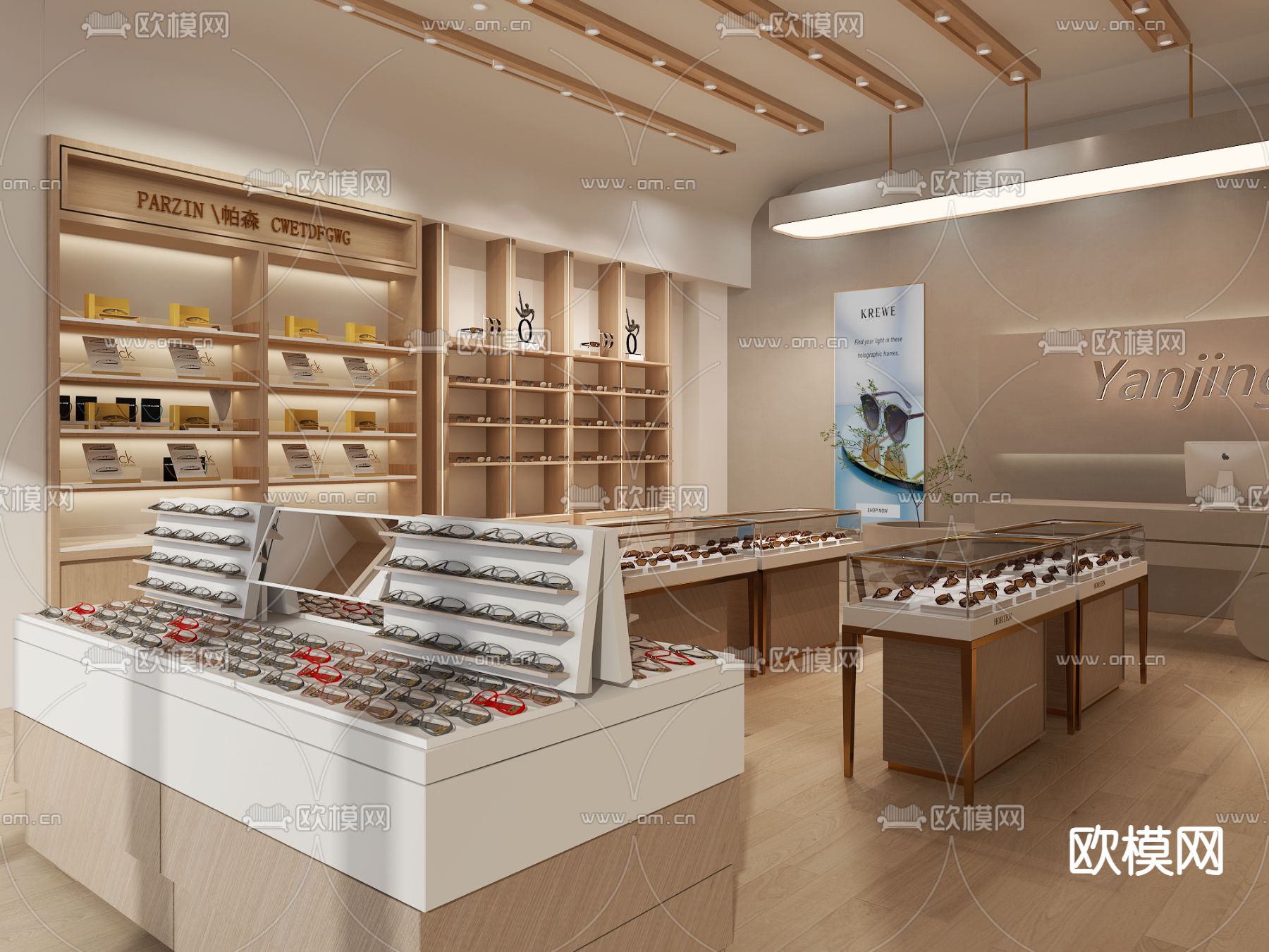 现代眼镜店3d模型下载（渲染图2）