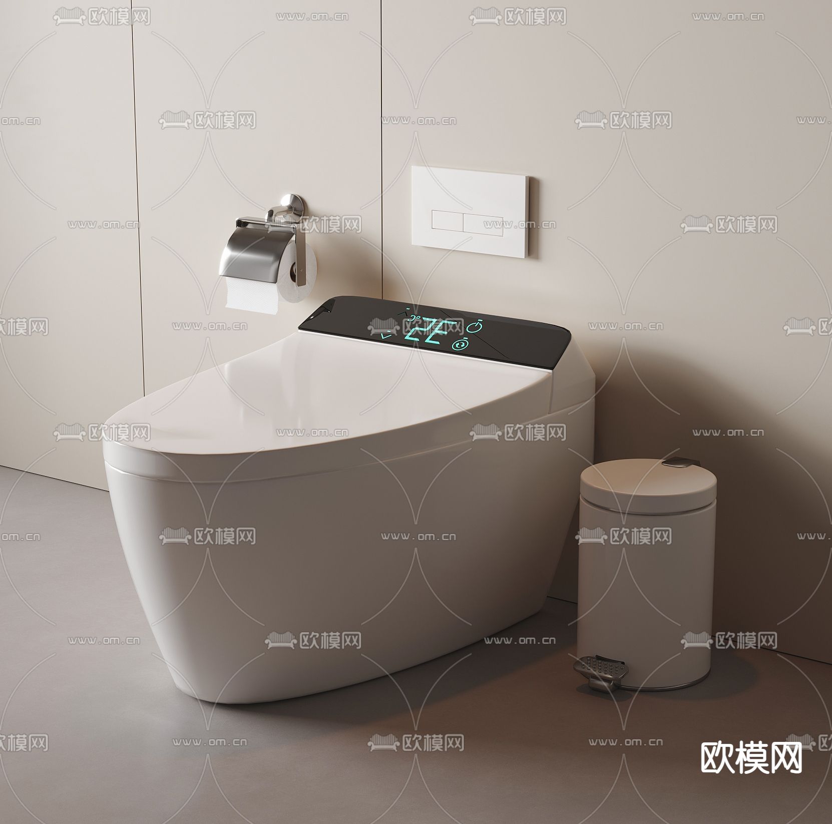 现代便器 智能马桶3d模型下载