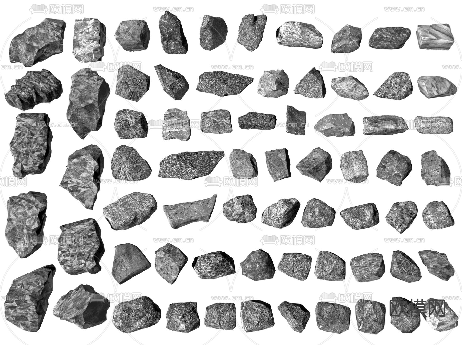 景观石 石块 岩石 碎石 置石3d模型下载