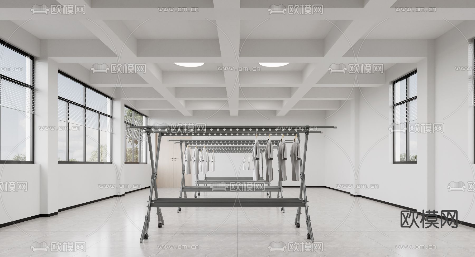 移动晾衣架 晒衣架3d模型下载