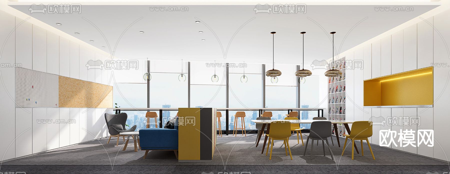 办公室 休息室3d模型下载