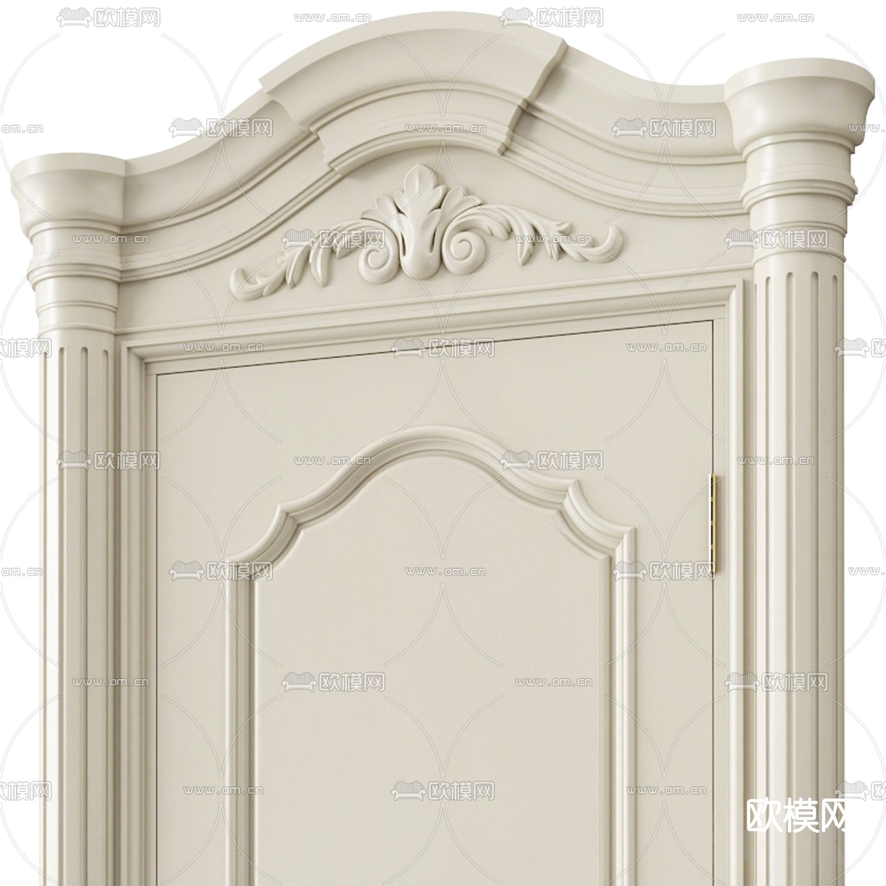 欧式房门 卧室门 平开门3d模型下载（渲染图2）