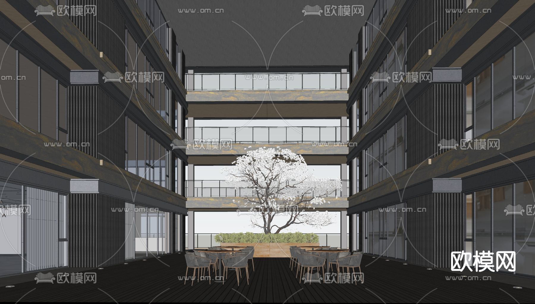 酒店休闲区su模型下载（渲染图1）