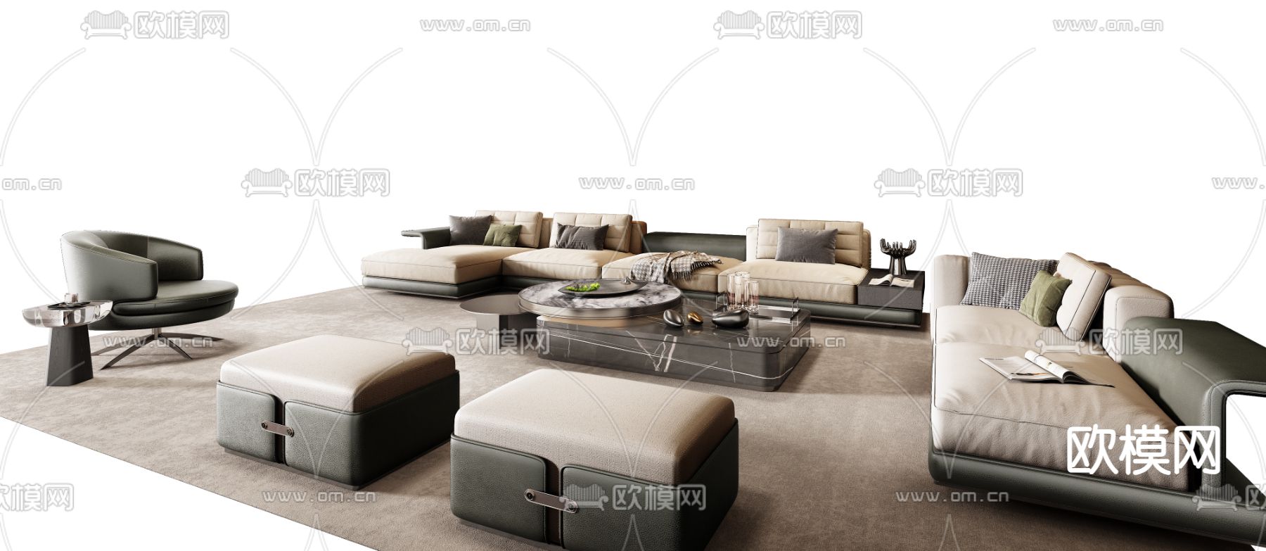 Minotti 组合沙发3d模型下载