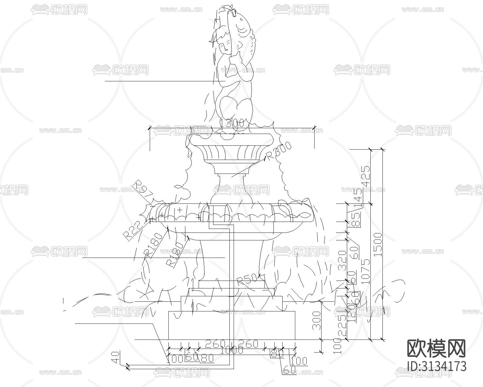 私家别墅庭院景观工程cad施工图下载（渲染图3）