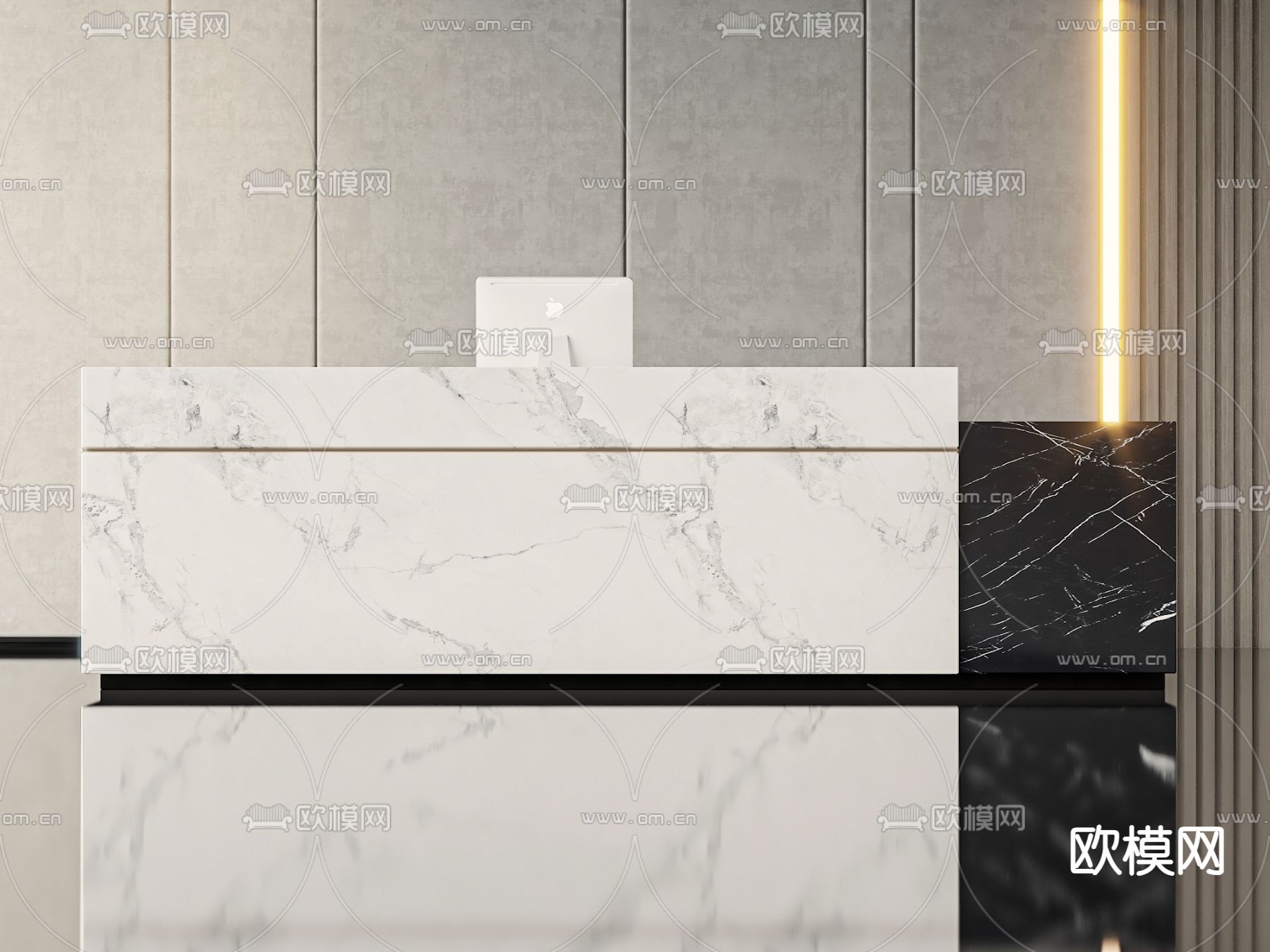 现代前台 服务台 接待台3d模型下载