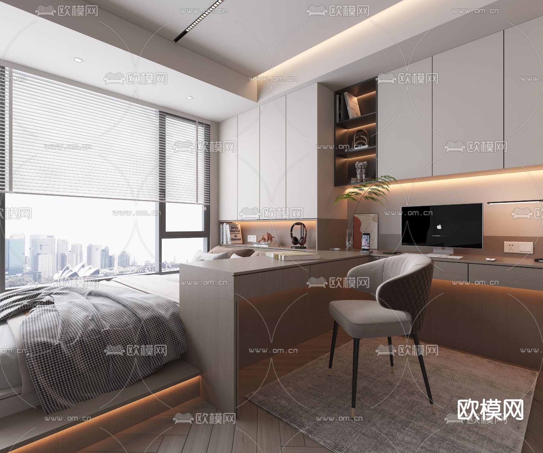 榻榻米卧室 次卧3d模型下载