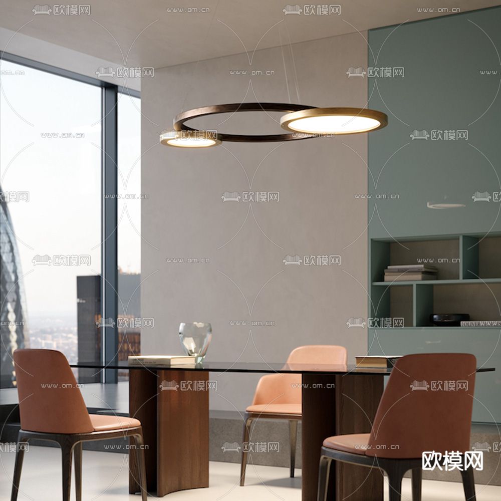 Contardi 圆环吊灯3d模型下载（渲染图2）