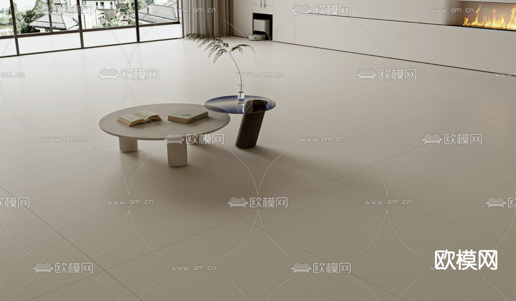 侘寂风柔光砖 天鹅绒地砖su模型下载（渲染图2）