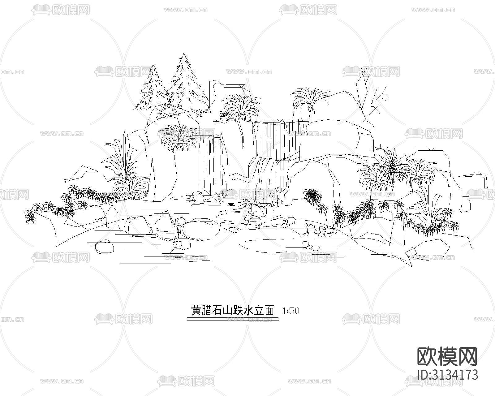 私家别墅庭院景观工程cad施工图下载（渲染图2）