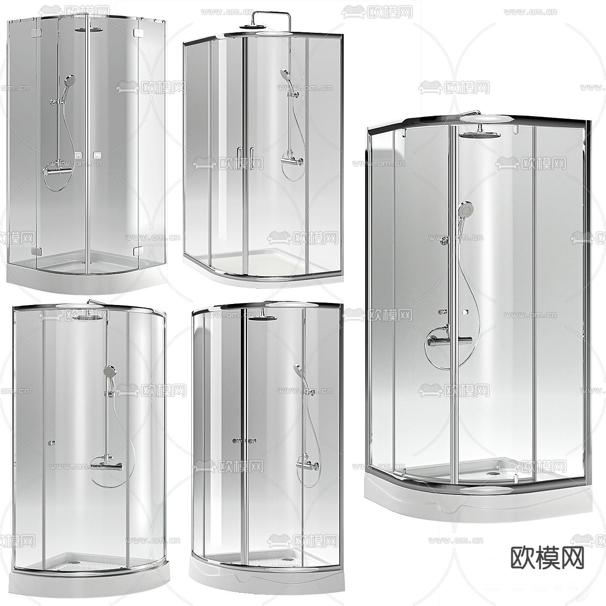 卫生间隔断 淋浴间 冲凉房3d模型下载（渲染图2）