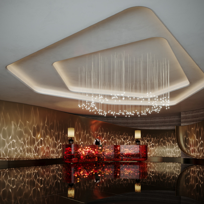  现代酒店接待前台su模型 