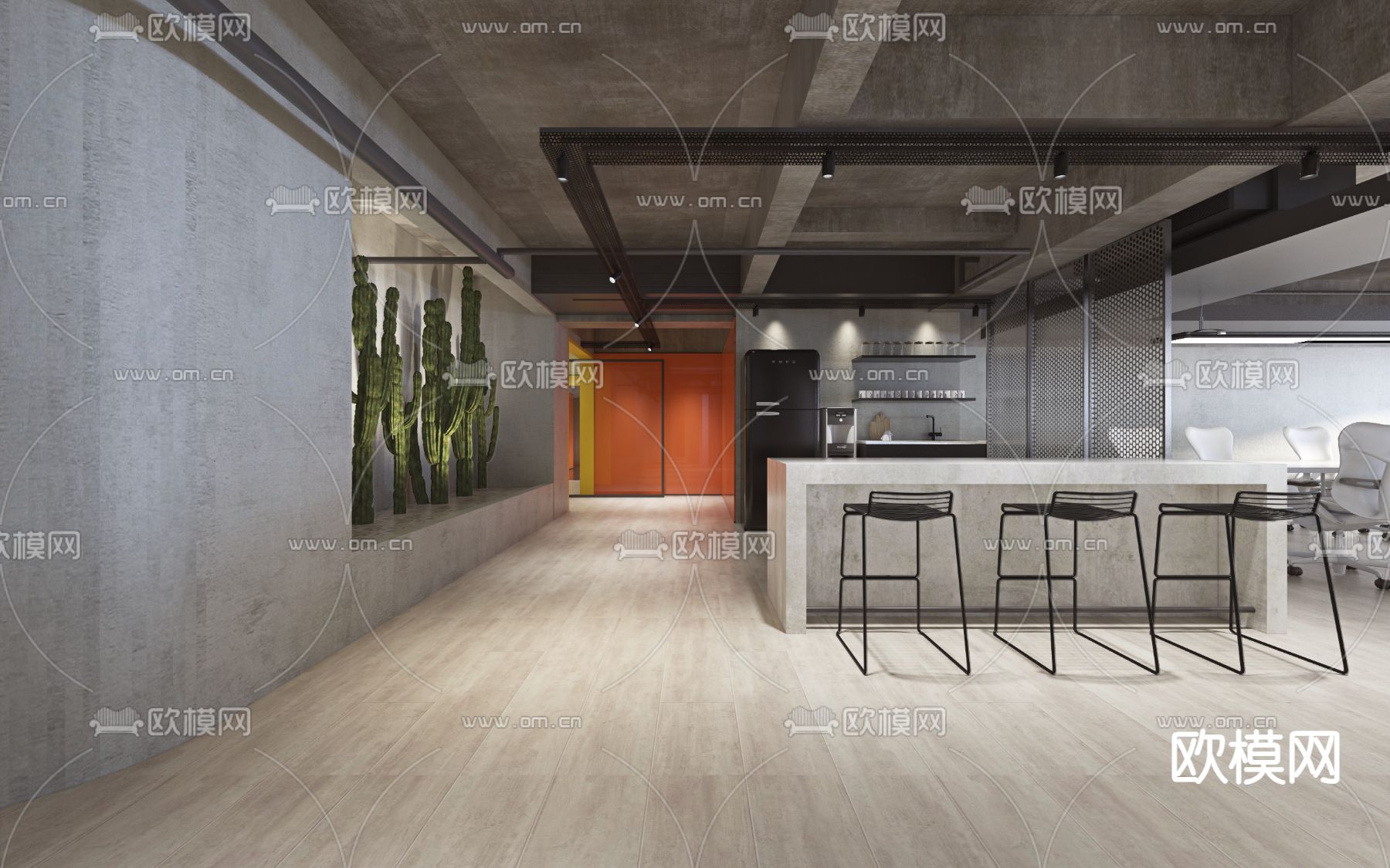 办公室茶水间3d模型下载