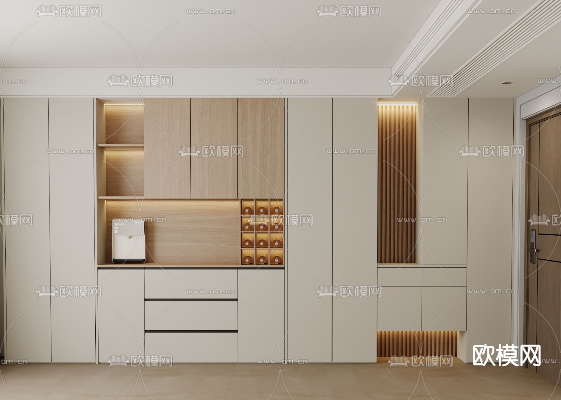 现代餐边柜 鞋柜 玄关柜3d模型下载