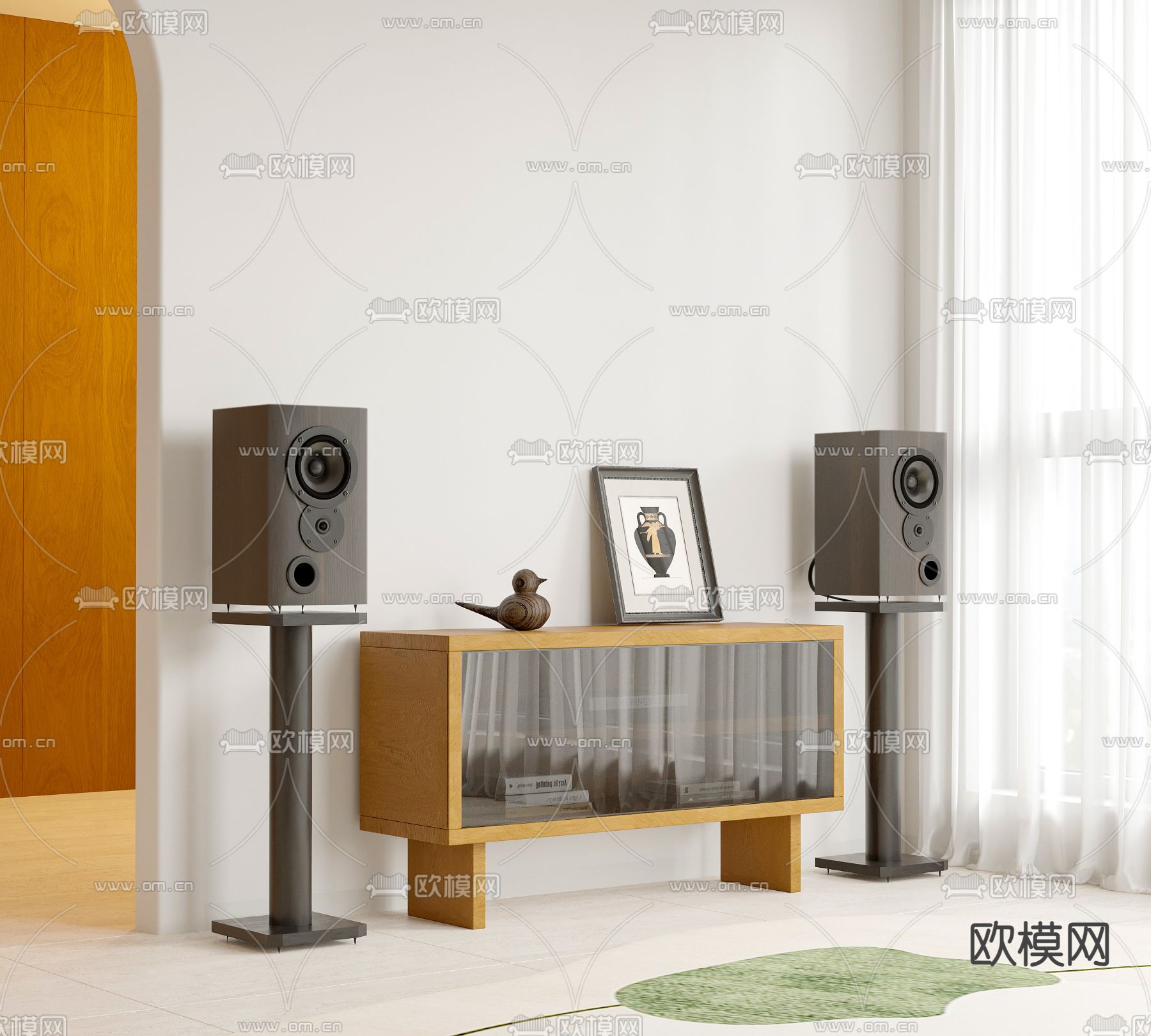 现代音响 低音炮3d模型下载