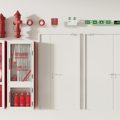  消防器材 应急灯 安全指示牌su模型 