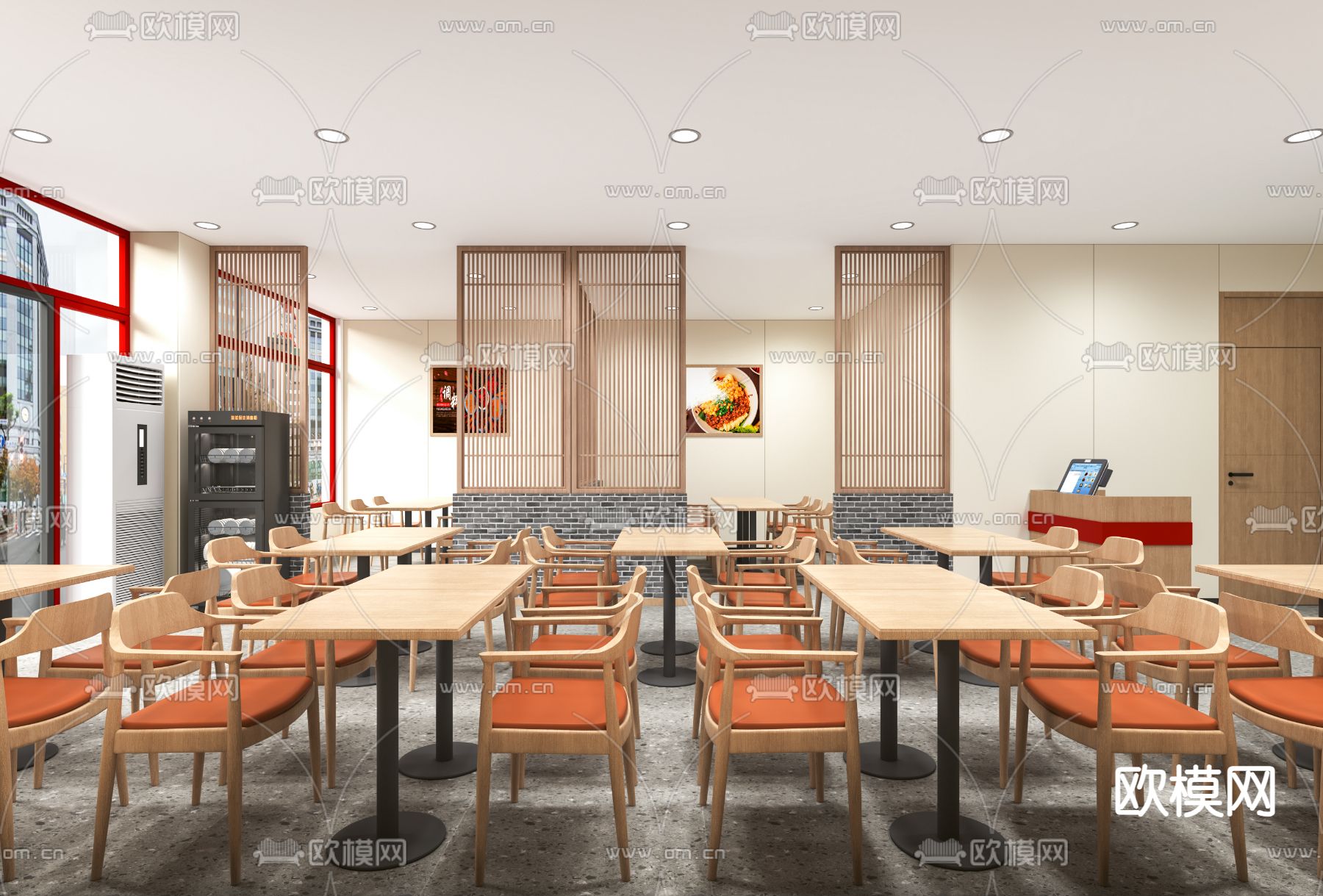 新中式面馆su模型下载（渲染图2）