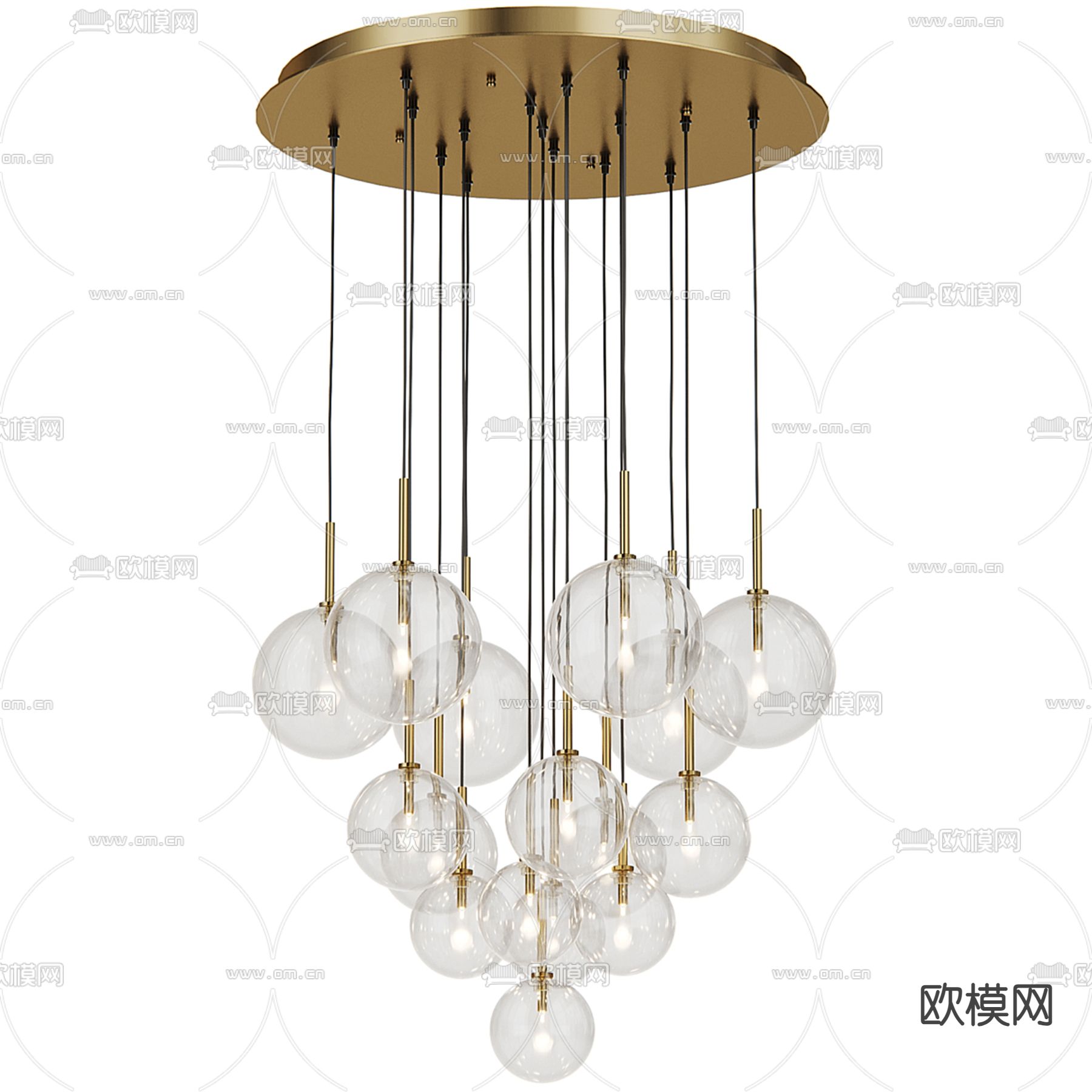 轻奢吊灯 水晶装饰灯3d模型下载