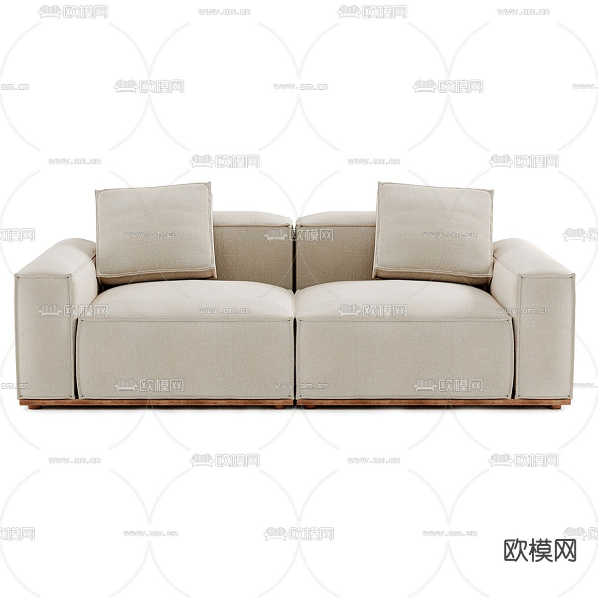现代双人沙发3d模型下载（渲染图2）