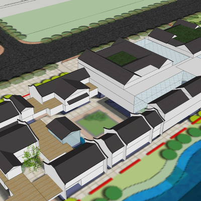  商业建筑su模型 