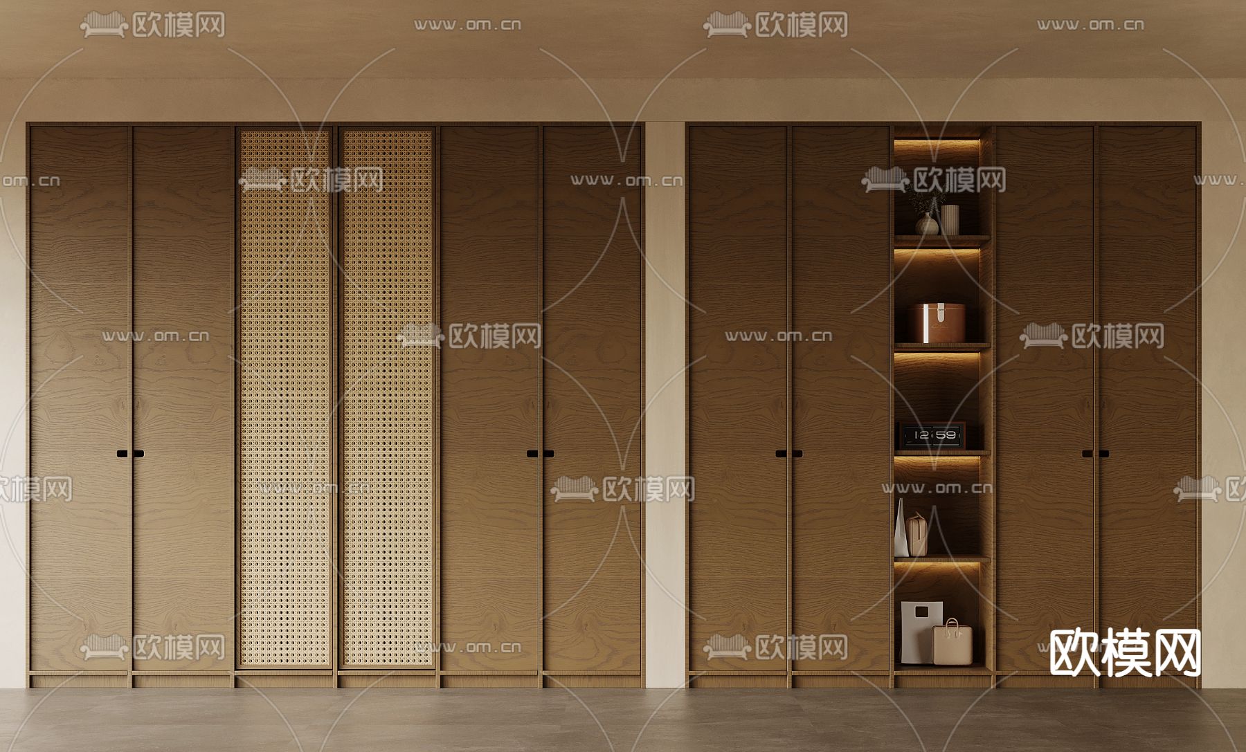 中古风衣柜 衣橱3d模型下载