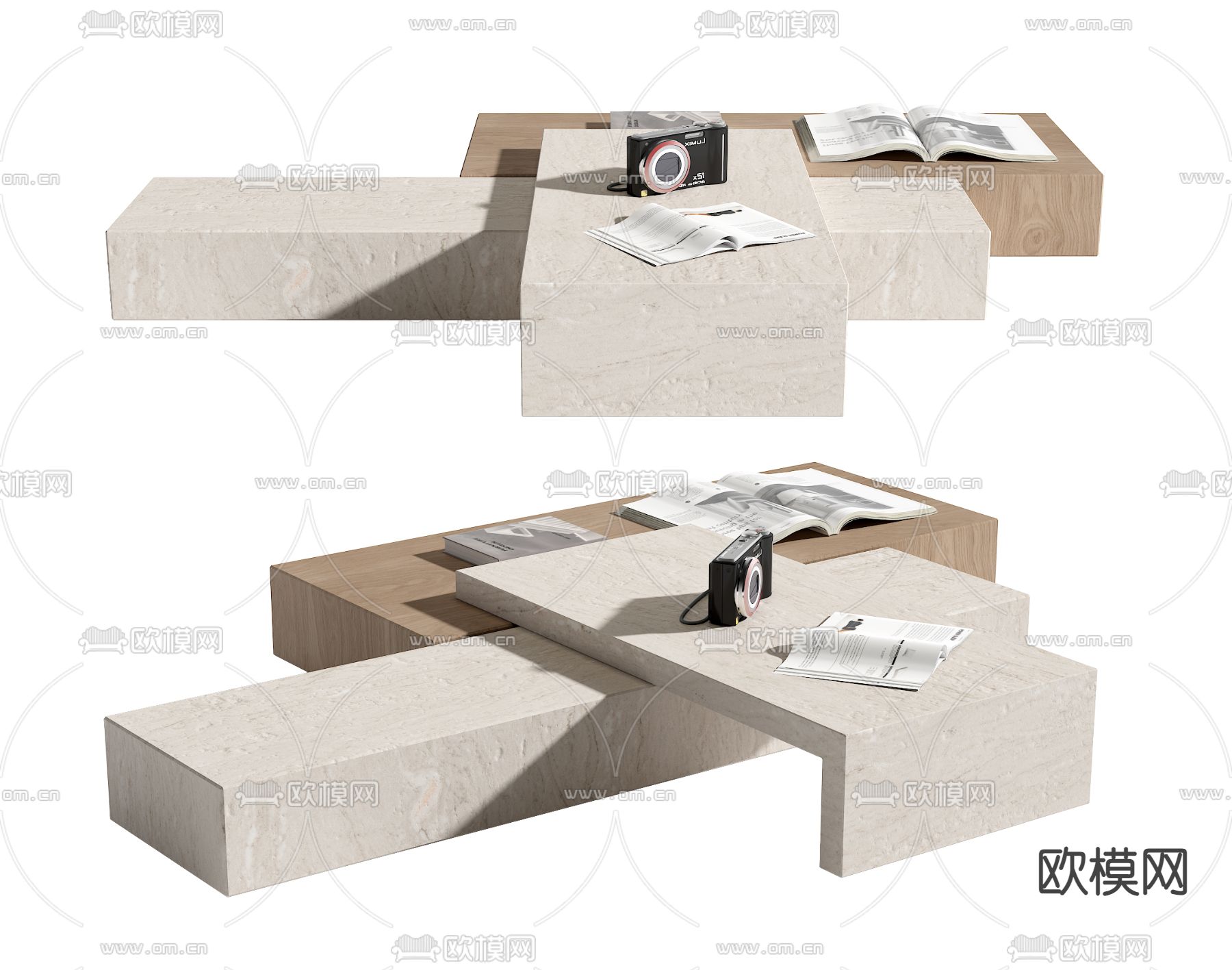 桌几茶几 大理石茶几3d模型下载