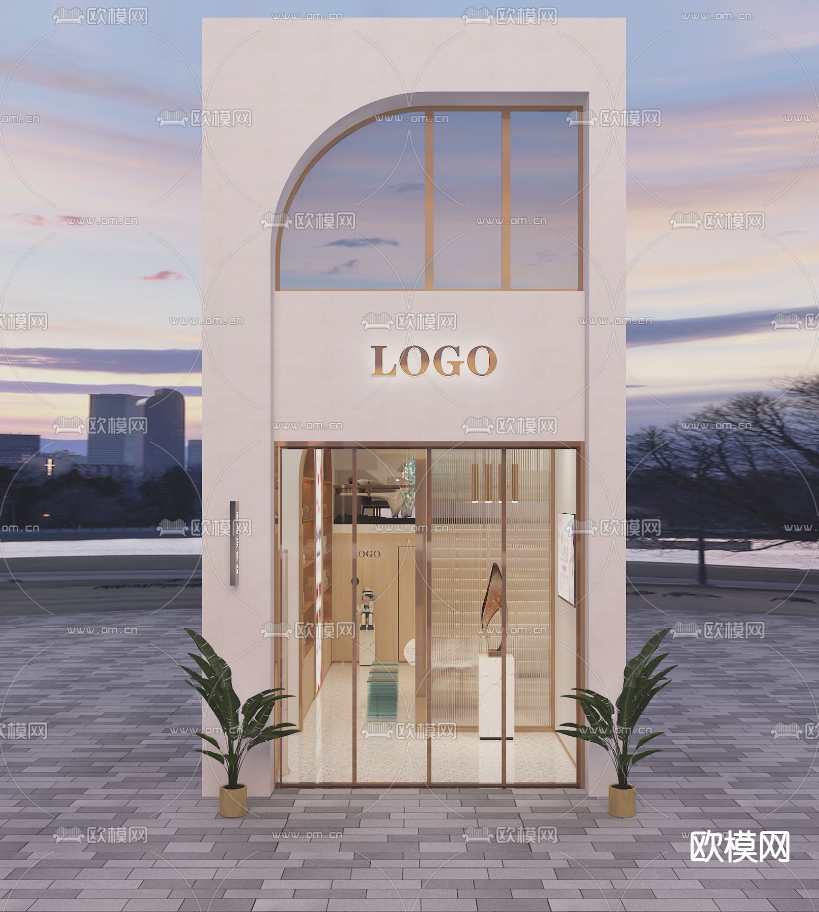 美容院门头 店招3d模型下载