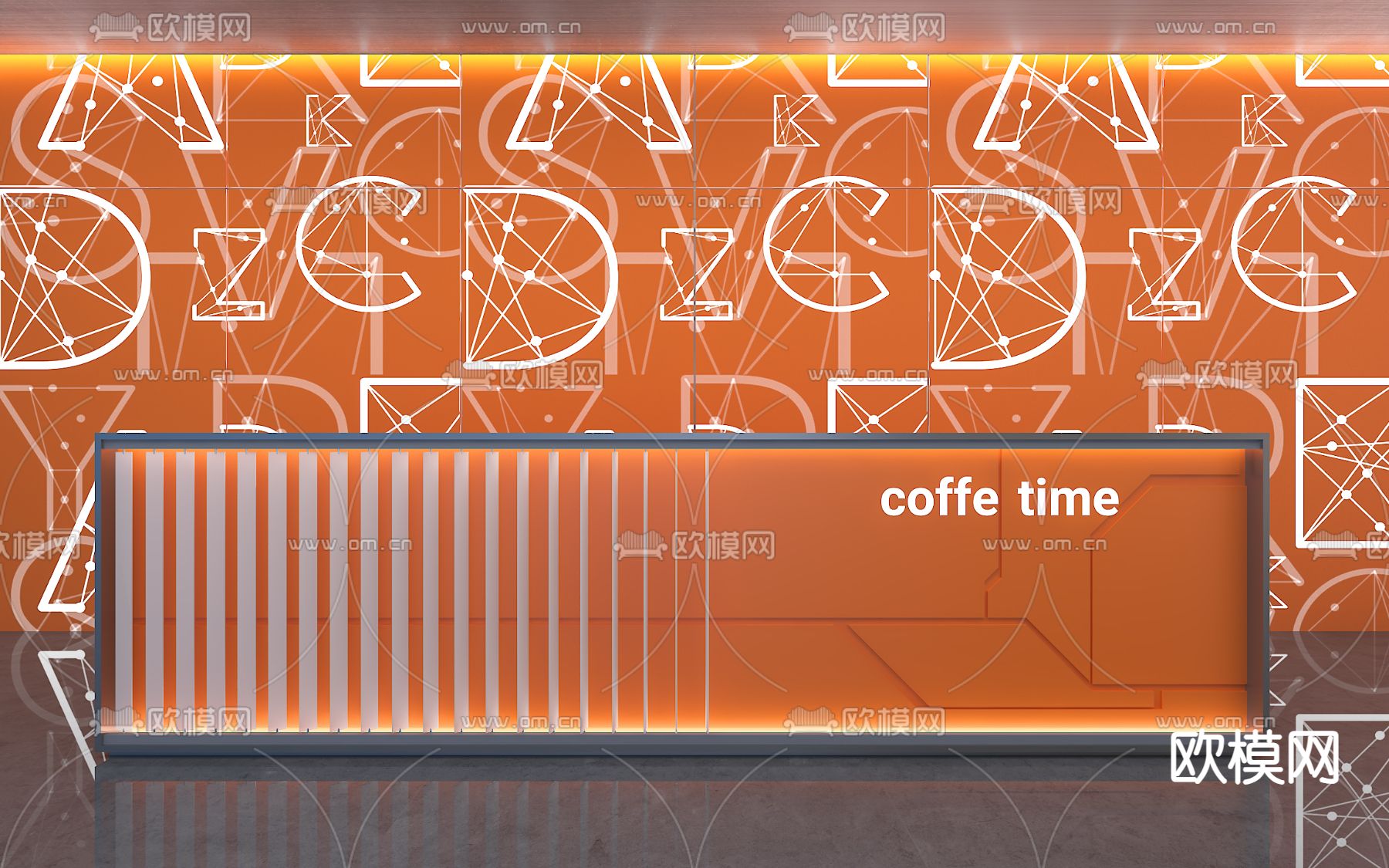 现代前台3d模型下载