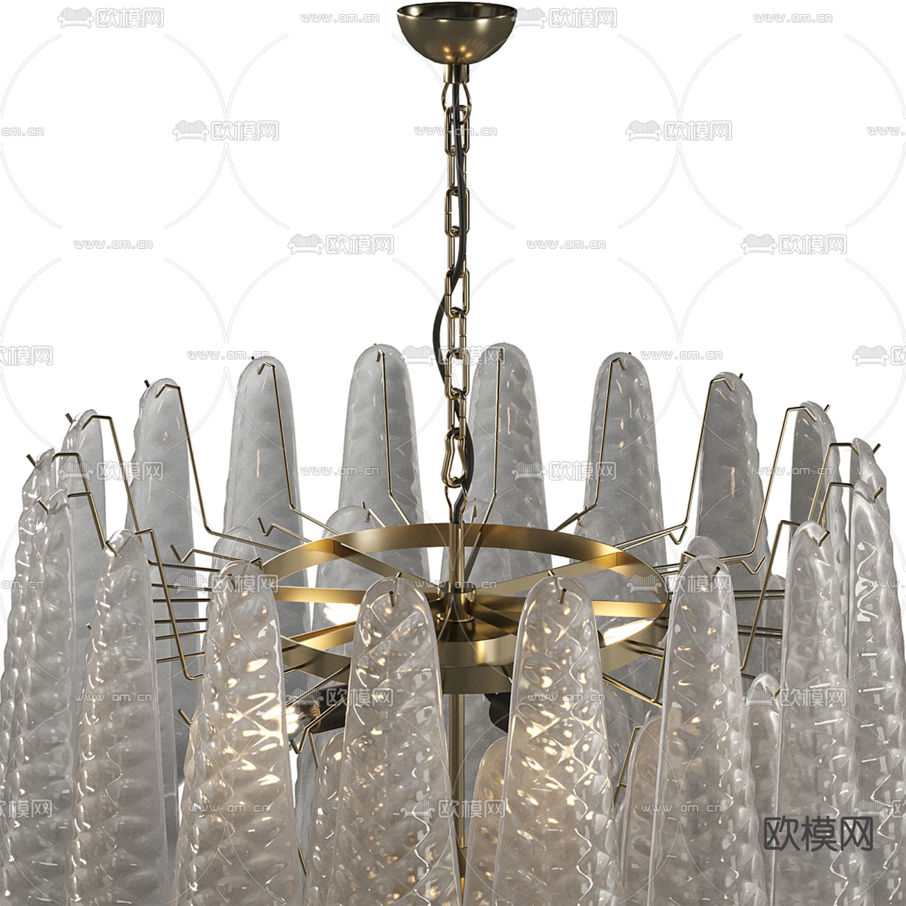 水晶吊灯 大厅吊灯3d模型下载（渲染图2）