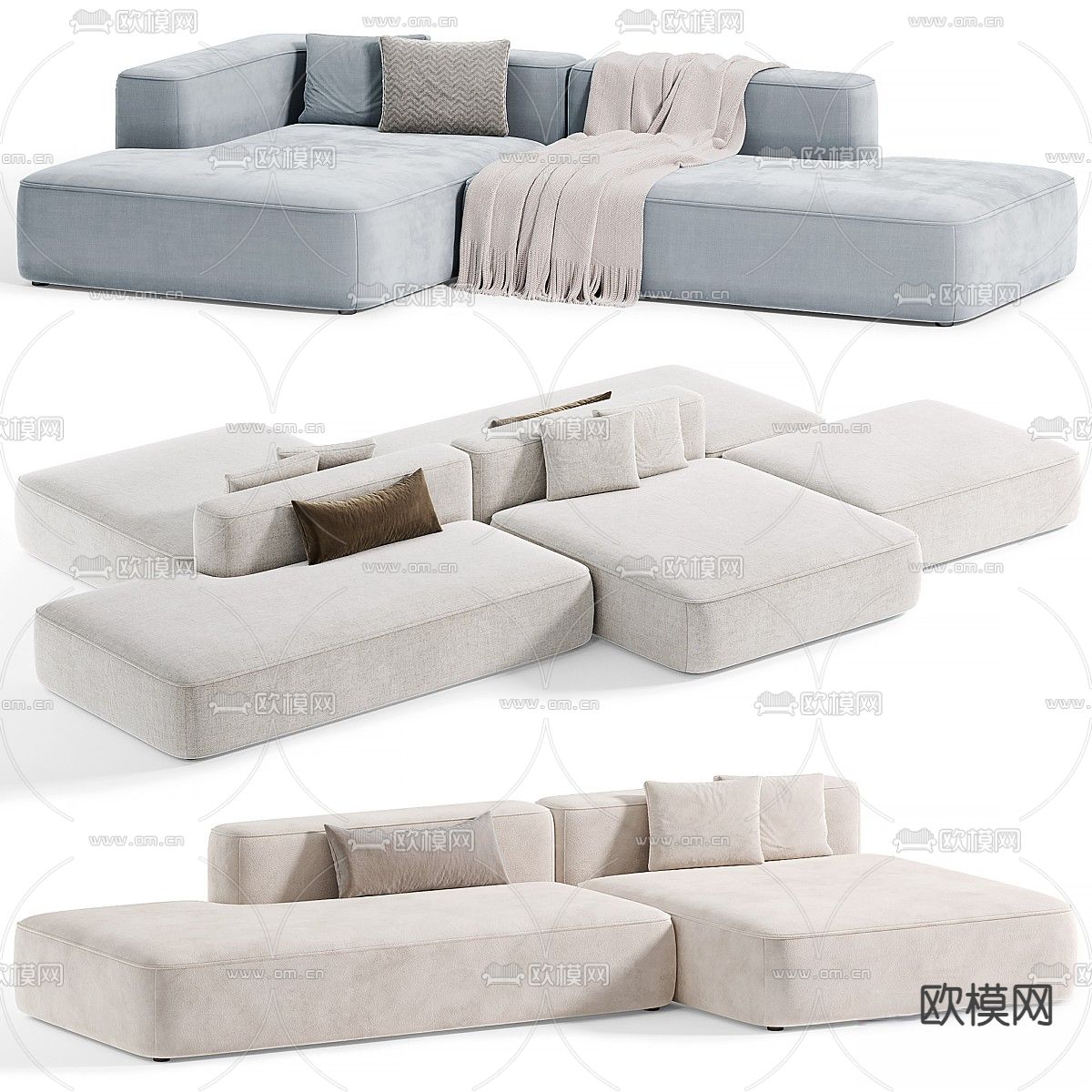 Leman 模块沙发 多人沙发3d模型下载（渲染图2）