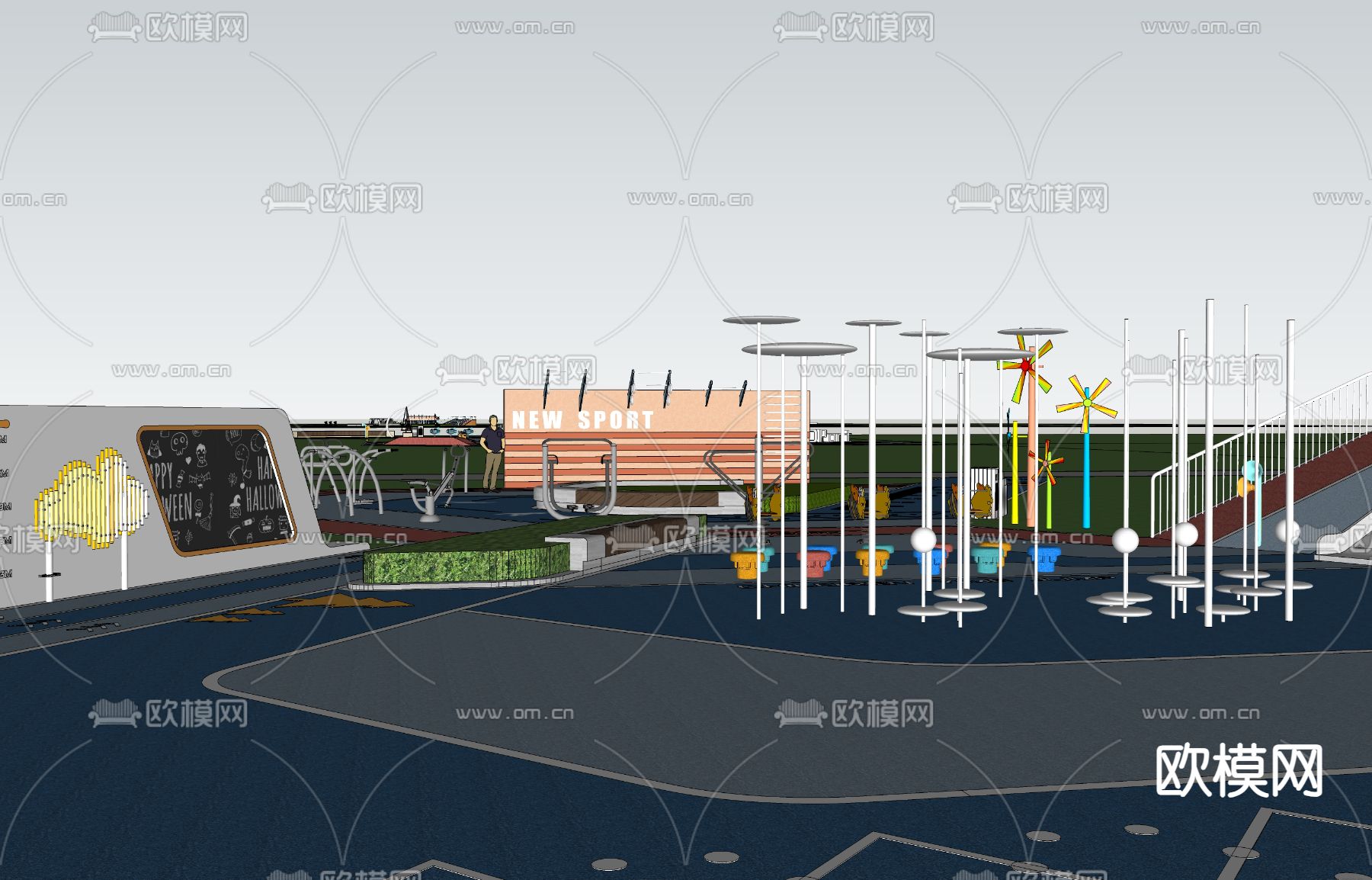 住宅 大区 小区su模型下载