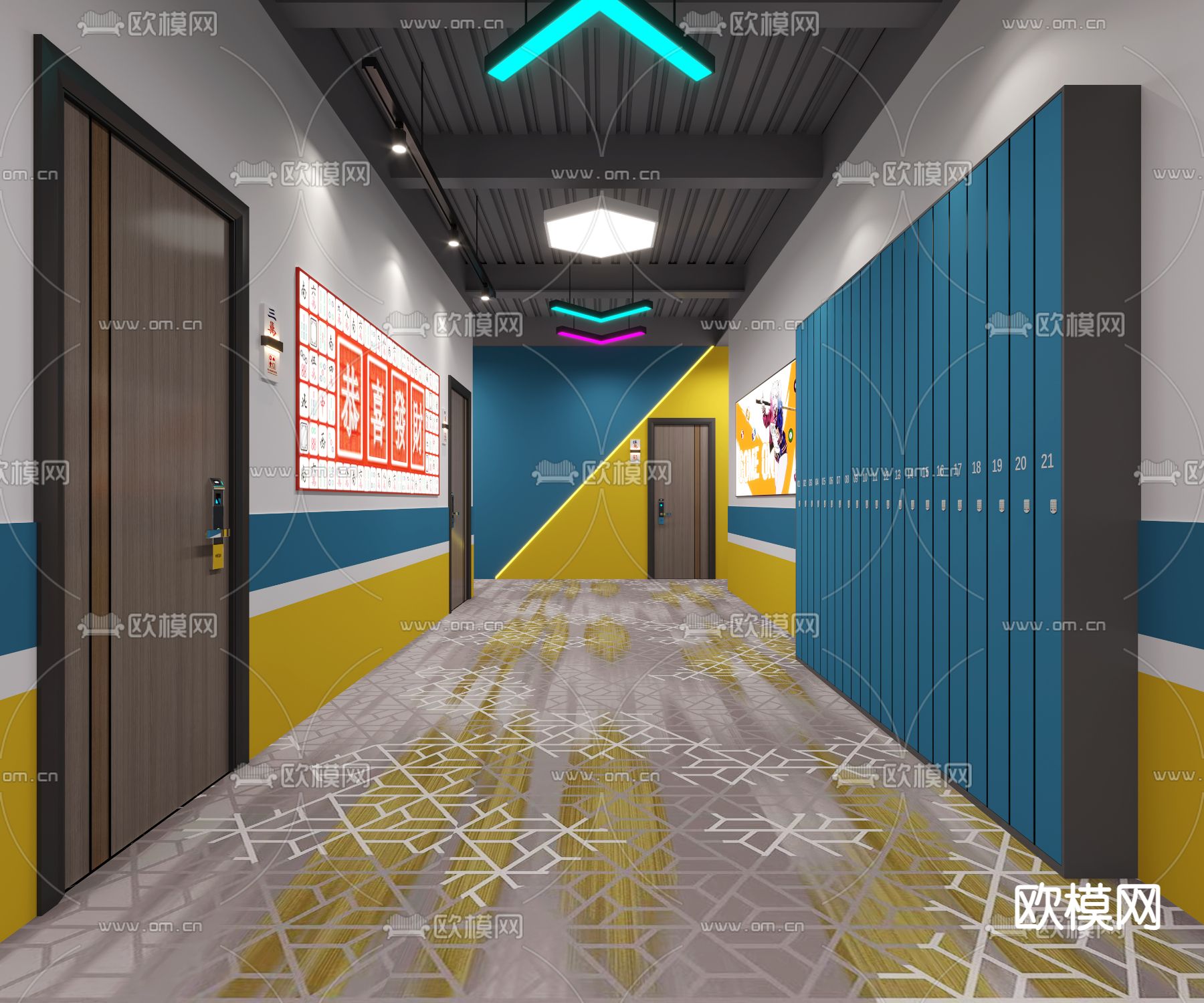 台球厅 台球馆3d模型下载（渲染图3）