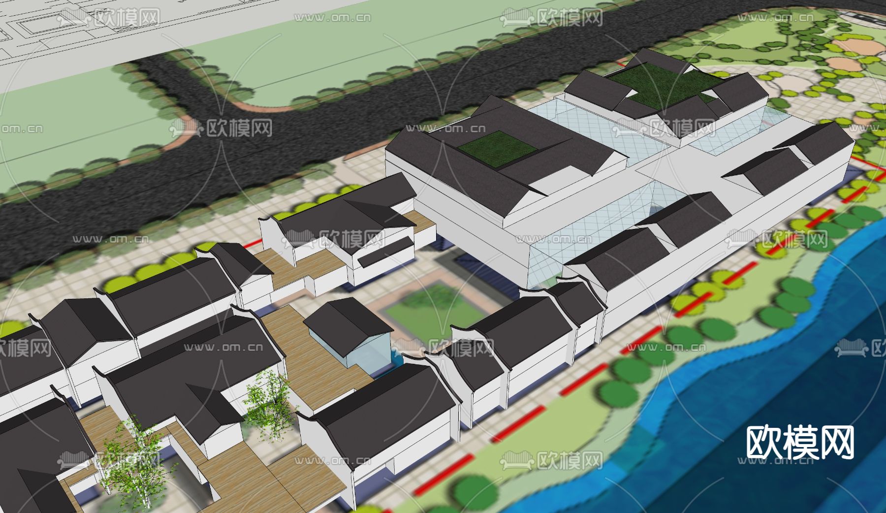 商业建筑su模型下载