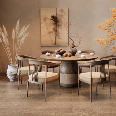 新中式餐桌椅su模型