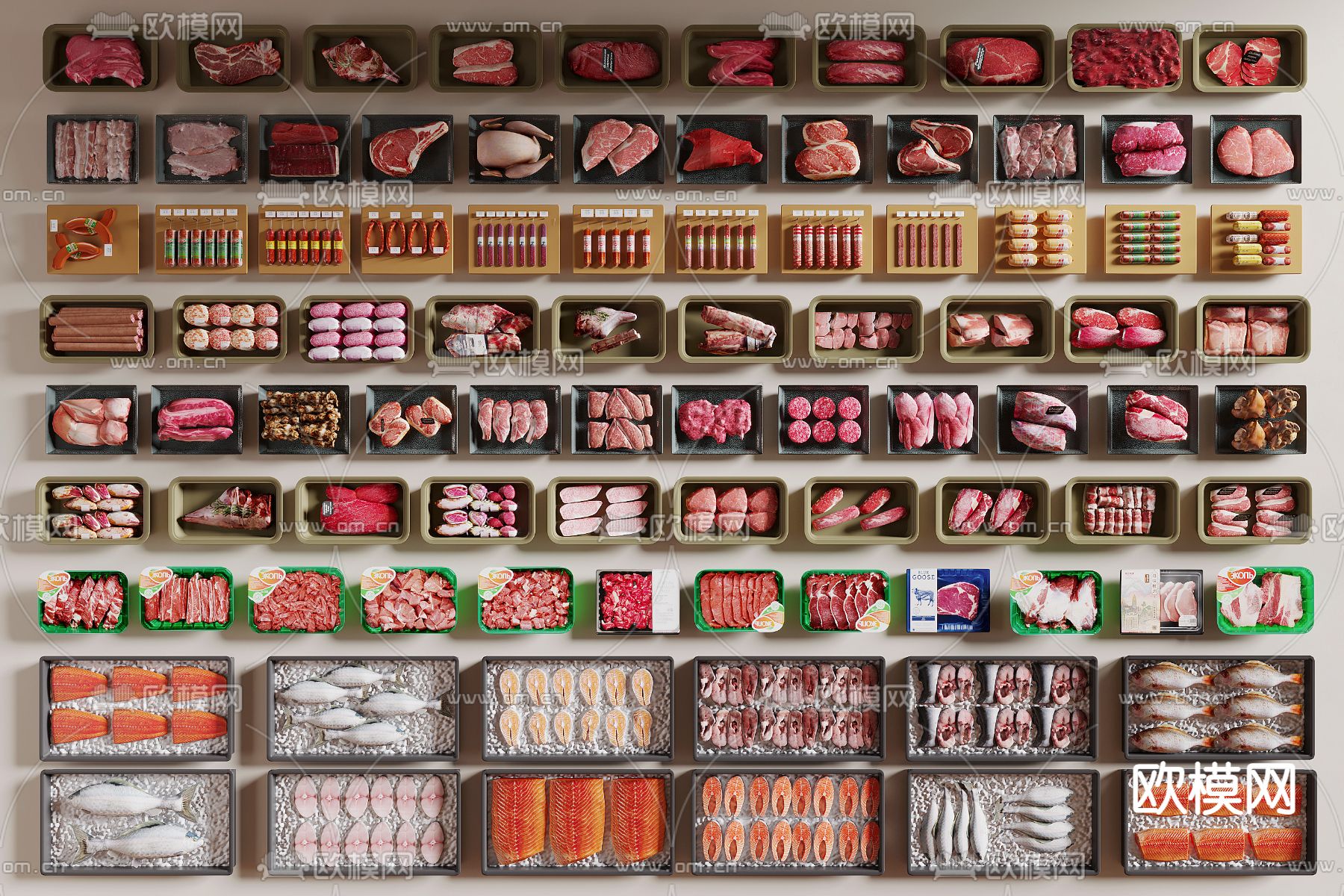 肉类食物3d模型下载