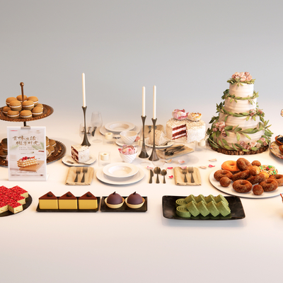  蛋糕 甜品 茶点 点心 面包su模型 