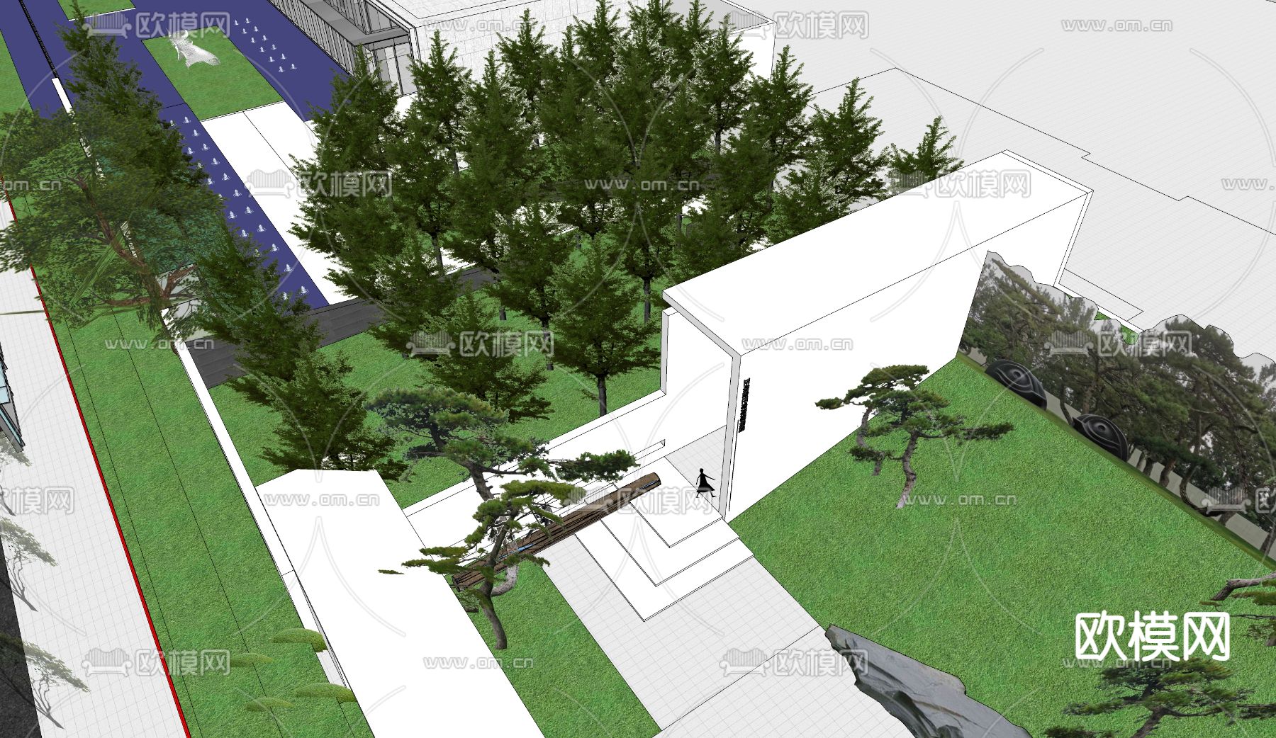 示范区 售楼部 先行区su模型下载