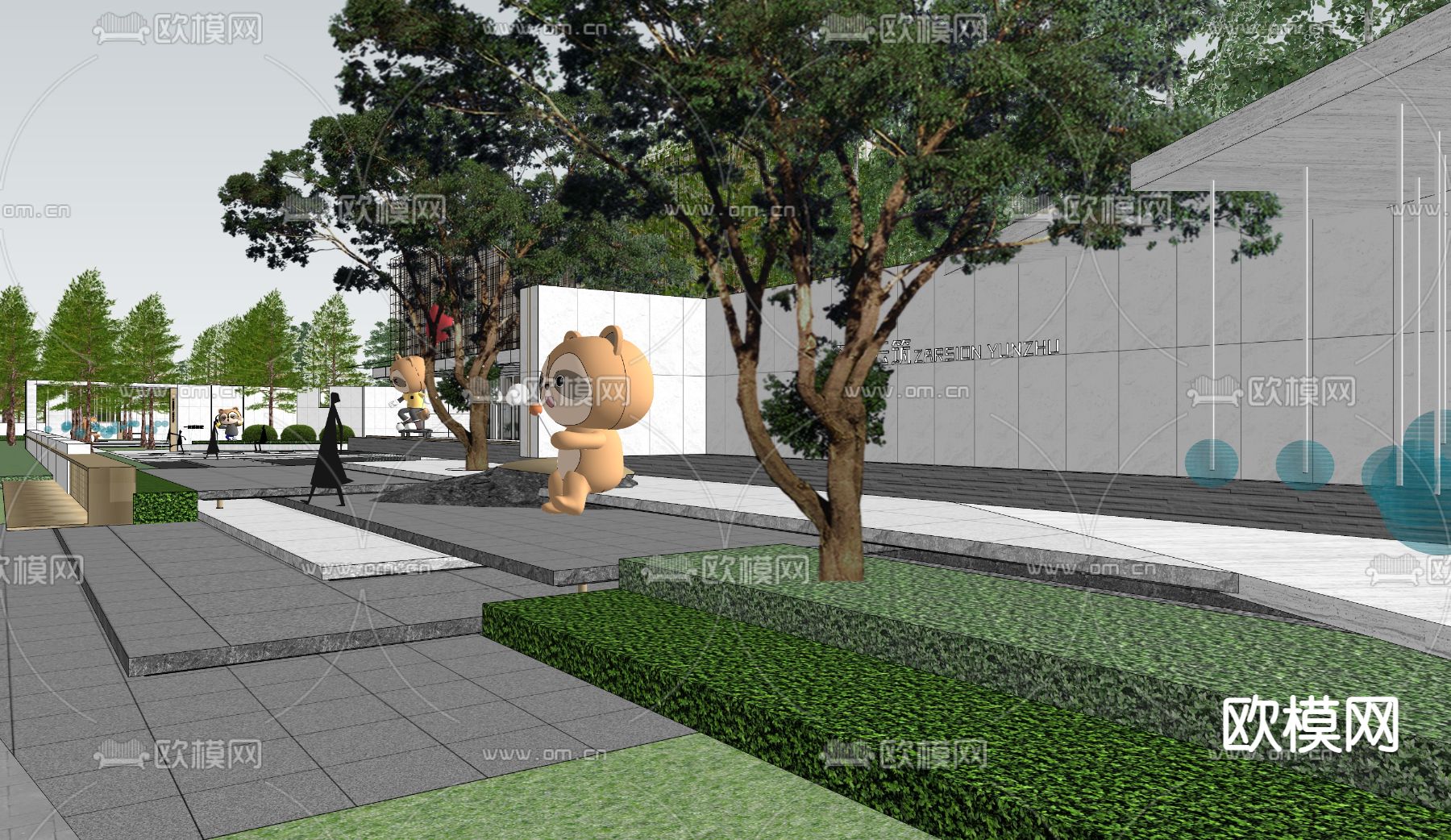 示范区 售楼部 先行区su模型下载