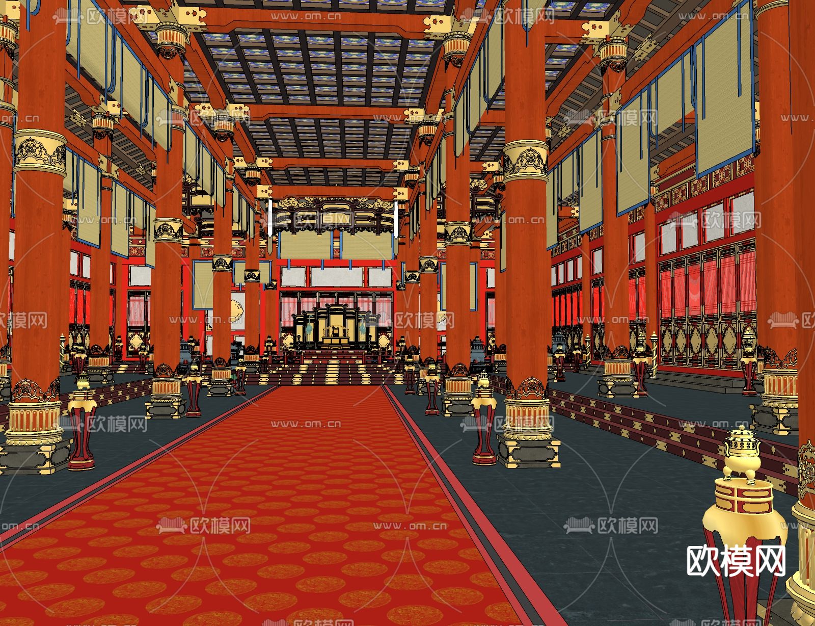 古建宫殿su模型下载（渲染图1）