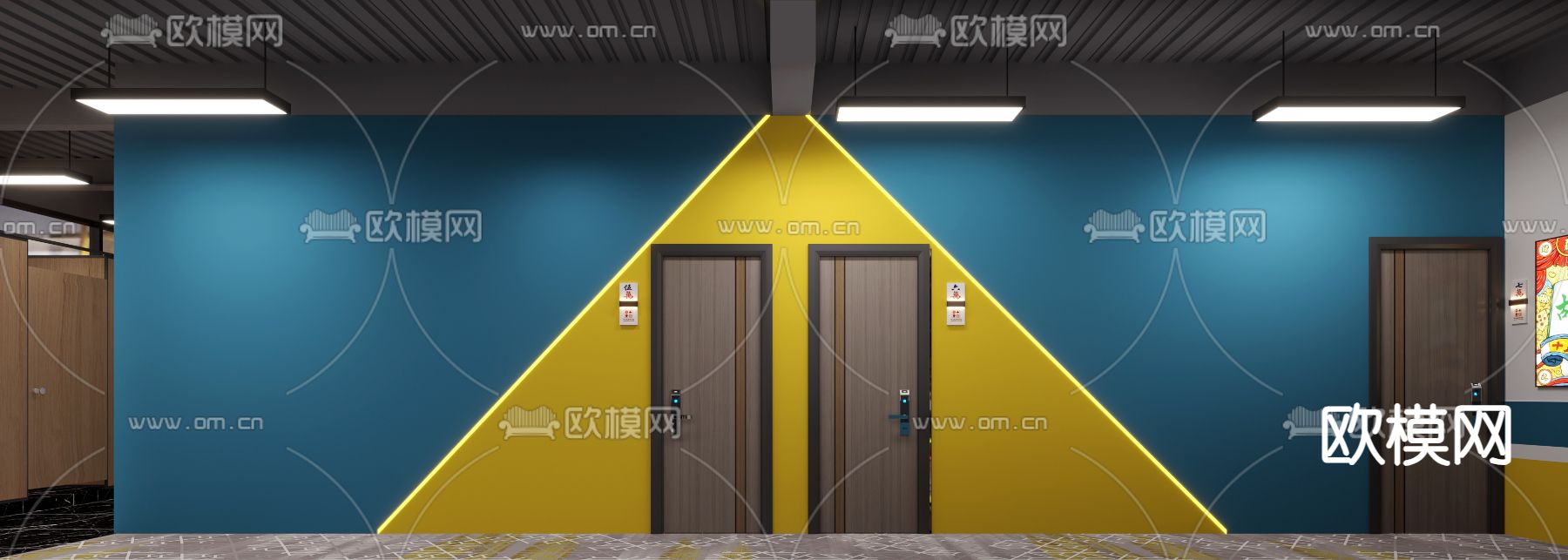 台球厅 台球馆3d模型下载（渲染图2）